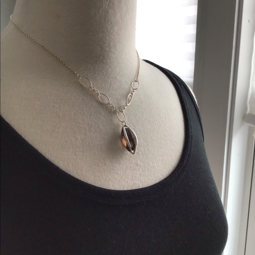 Sterling Silver/Smokey Quartz Necklace NEW